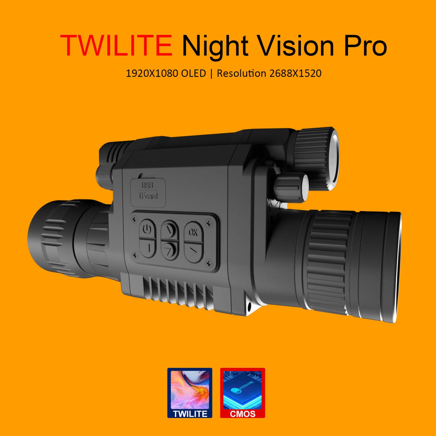 Twilite Night Vision Monocular - Full Color 4-8x40mm Digital Night Vision Camera for Camping Hunting & Fishing